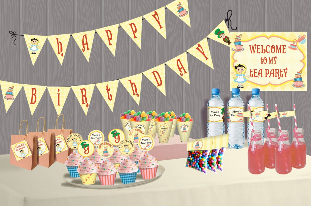 Alice in Wonderland Birthday Tea Party Theme – DIY Mini Package ...