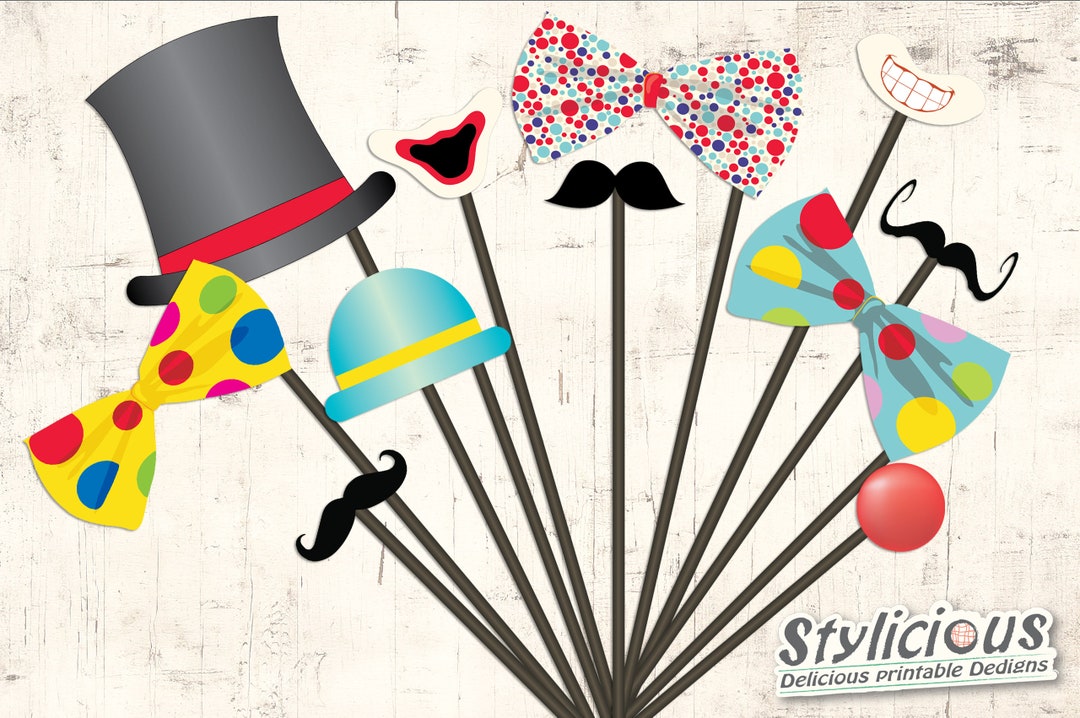 Circus Party Photo Booth Props Printable - Circus Birthday Party Theme ...