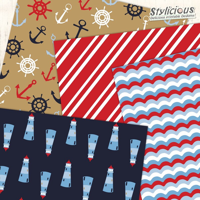 Nautical / Marine / Sea Scrapbook Paper Pack Summer - Etsy