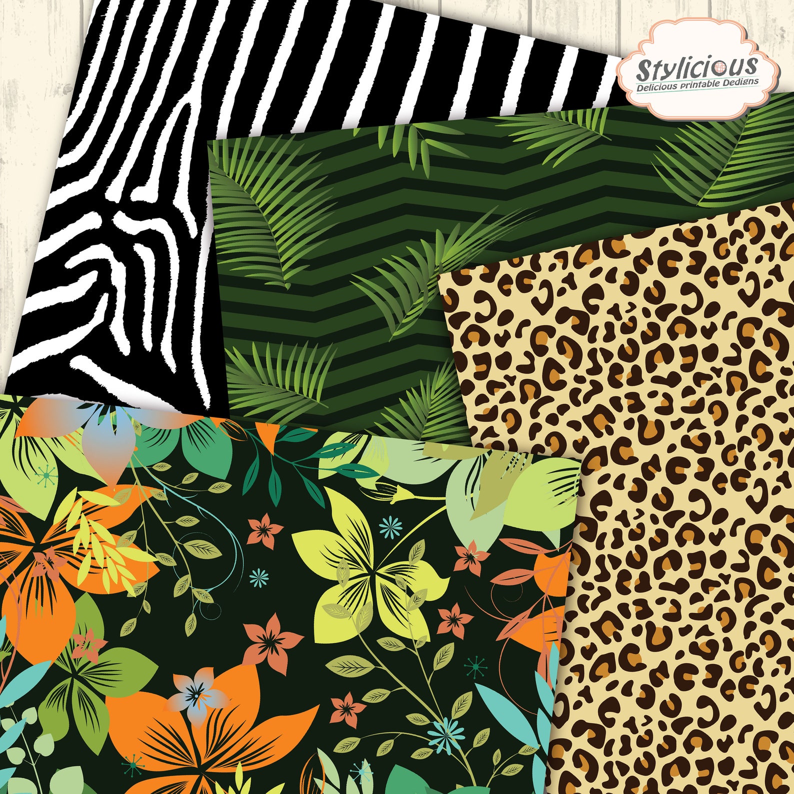 Safari / Zoo / Jungle Mini Scrapbook Kit Digital Scrapbook Etsy