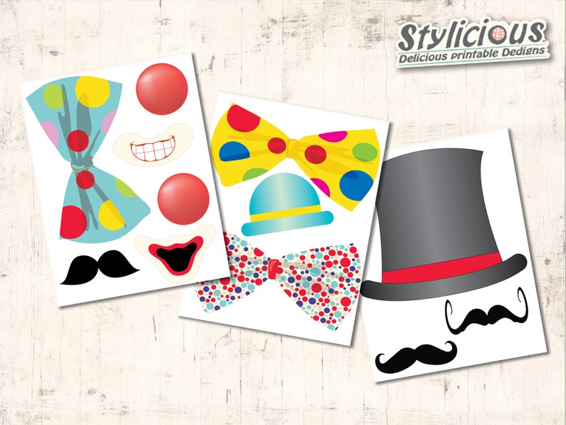 Circus Party Photo Booth Props Printable - Circus Birthday Party Theme ...