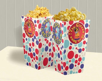 Circus / Carnival Birthday Party Theme – DIY Popcorn Box Printable