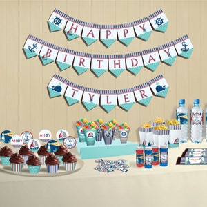Nautical Birthday Party Theme – DIY Full Package Printable (Personalized)