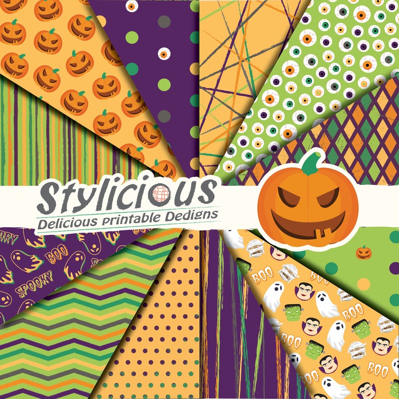 Halloween Digital Paper Halloween Background Halloween Etsy