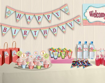 Shabby Chic Birthday Party Them – DIY Mini Package Printable - Personalized