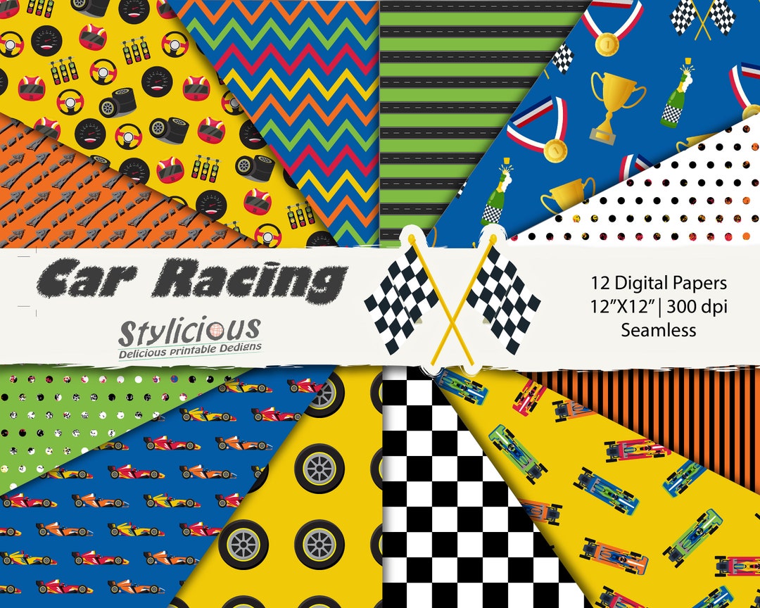 Racing Cars / Formula 1 / Motor Race / Rally Digital Paper, Background ...
