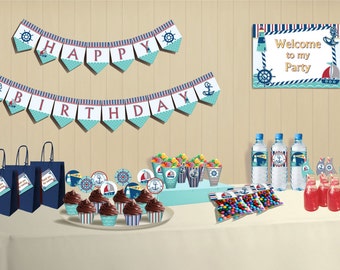 Nautical Birthday Party Theme – DIY Mini Package Printable (Non-Personalized)