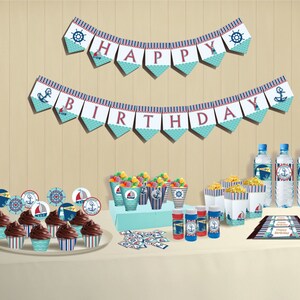 Nautical Birthday Party Theme – DIY Full Package Printable (Non-Personalized)