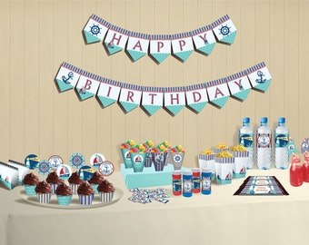 Nautical Birthday Party Theme – DIY Full Package Printable (Non-Personalized)