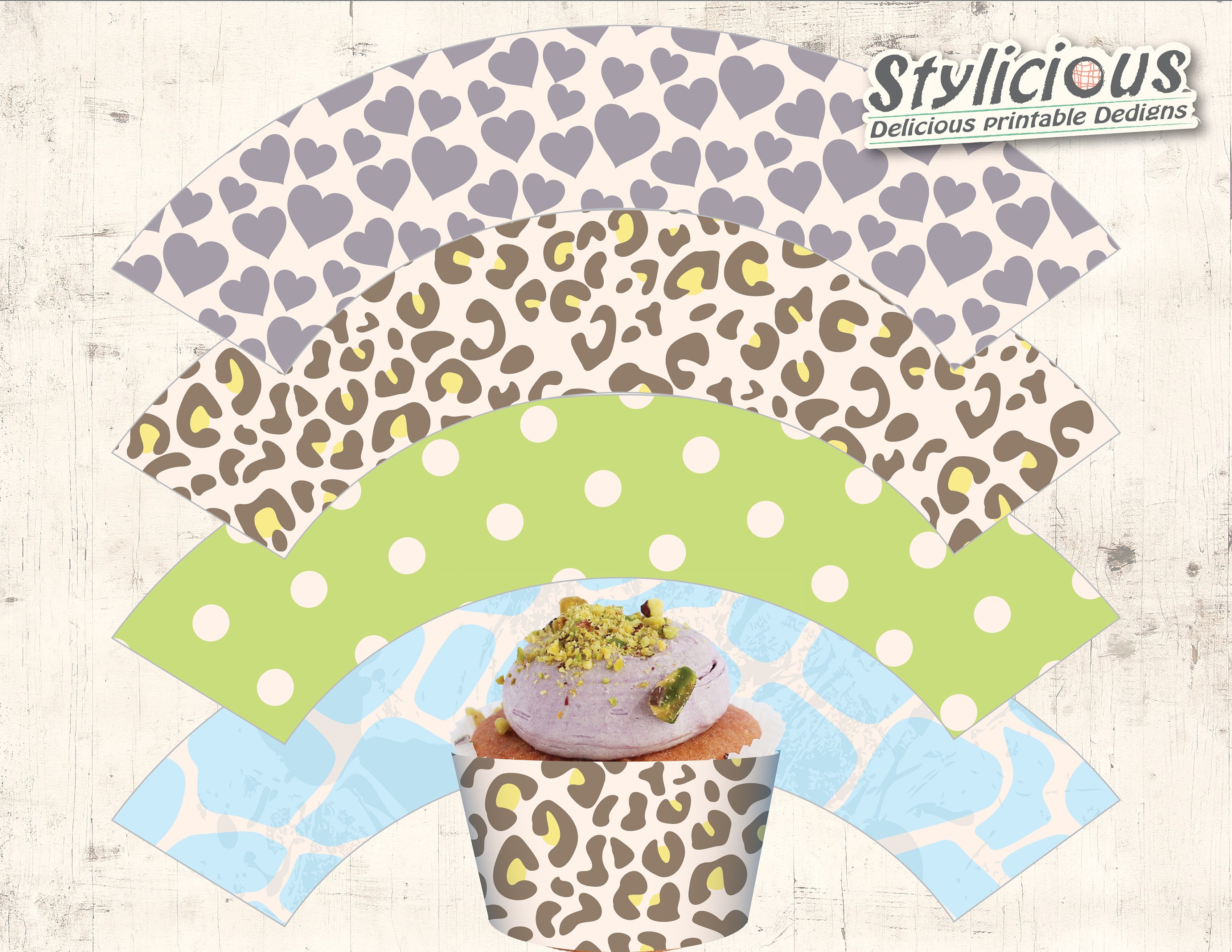 Jungle Safari Zoo Animals Cupcake Wrappers Toddler baby Printable party decoration Instant Download