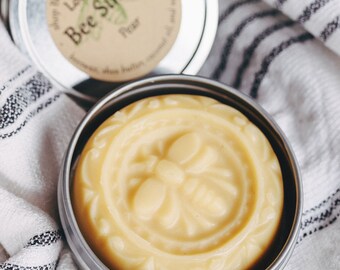 Solid Beeswax Lotion Bar Pear, Natural Skincare, Gifts for Knitters