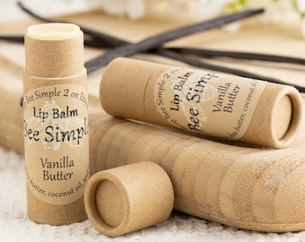 All Natural Lip Balm, Vanilla,  Thinking of You Gift for Boyfriend