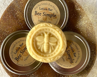 Honey Lotion Bar Solid Moisturizer Balm - Natural Skincare Gift for Dry Hands Self Care