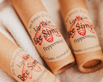 Jumbo Peppermint Lip Balm - Natural Beeswax Chapstick Gift for Boyfriend, Moisturizing Care