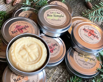 Beeswax Solid Lotion Bars Set of 10- Natural Moisturizer Bulk Gifts Coworkers