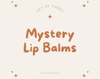 All Natural Lip Balm Mystery Bundle: 3 Oopsy Tubes, Organic Beeswax, Shea Butter