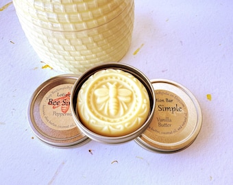 Lotion Bars Set of 3: Natural Beeswax, Shea Butter - Thank You Gifts