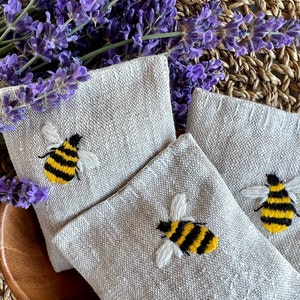 Lavender Sachets, Embroidered Bee, Gifts for Mom
