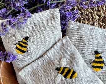 Lavender Sachets, Embroidered Bee, Gifts for Mom
