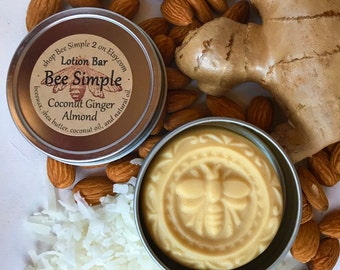 Lotion Bars, Coconut Ginger Almond, Thank You Gifts for Coworkers