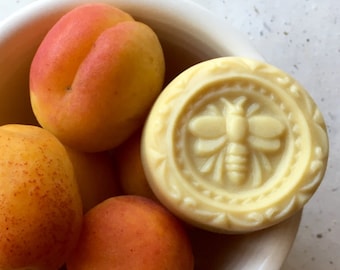Apricot Beeswax Lotion Bar in Tin | Natural Solid Moisturizer with Shea Butter for Dry Skin