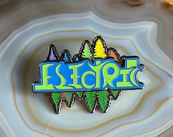 Electric Forest Ambigram Spinner hat pin