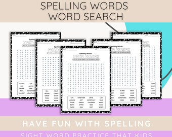 Fry Sight Words Word Search Pack | 3rd Grade Spelling Practice | 5 ...
