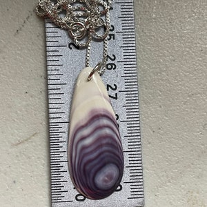 Wampum pendant quahog shell sterling silver chain