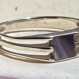 Wampum quahog ring sterling silver. Size 5