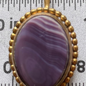 Wampum quahog brooch pendant gold filled