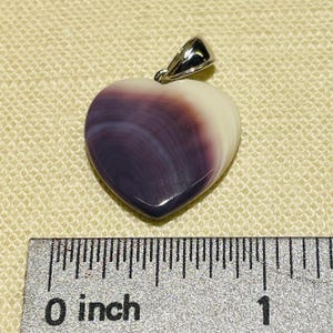 P3353 Heart pendant wampum quahog Sterling silver