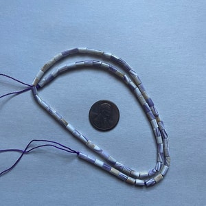 5002 5x3mm strand wampum quahog shell Beads light color 16”