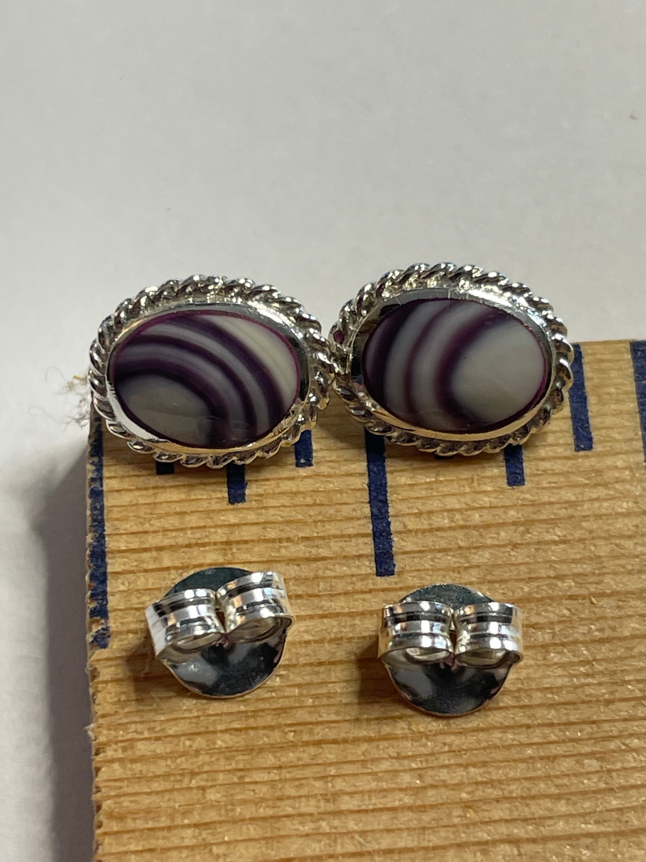 E1039 Oval Bead Small Sterling Earrings