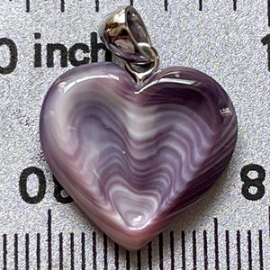 P3409 Small indented heart wampum quahog sterling silver