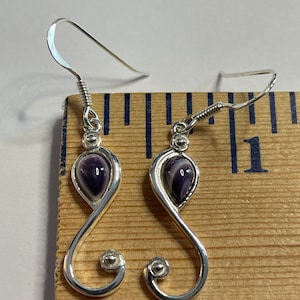 E1211 swirl earrings sterling silver wampum quahog shell