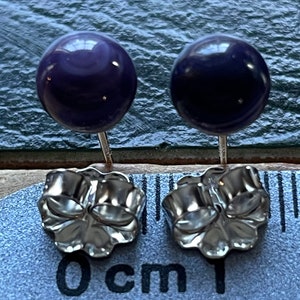 5mm, 6mm, 7mm ball stud wampum quahog earrings sterling silver
