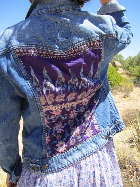 Vintage India Gauze Patched Insert Hand Embroidere