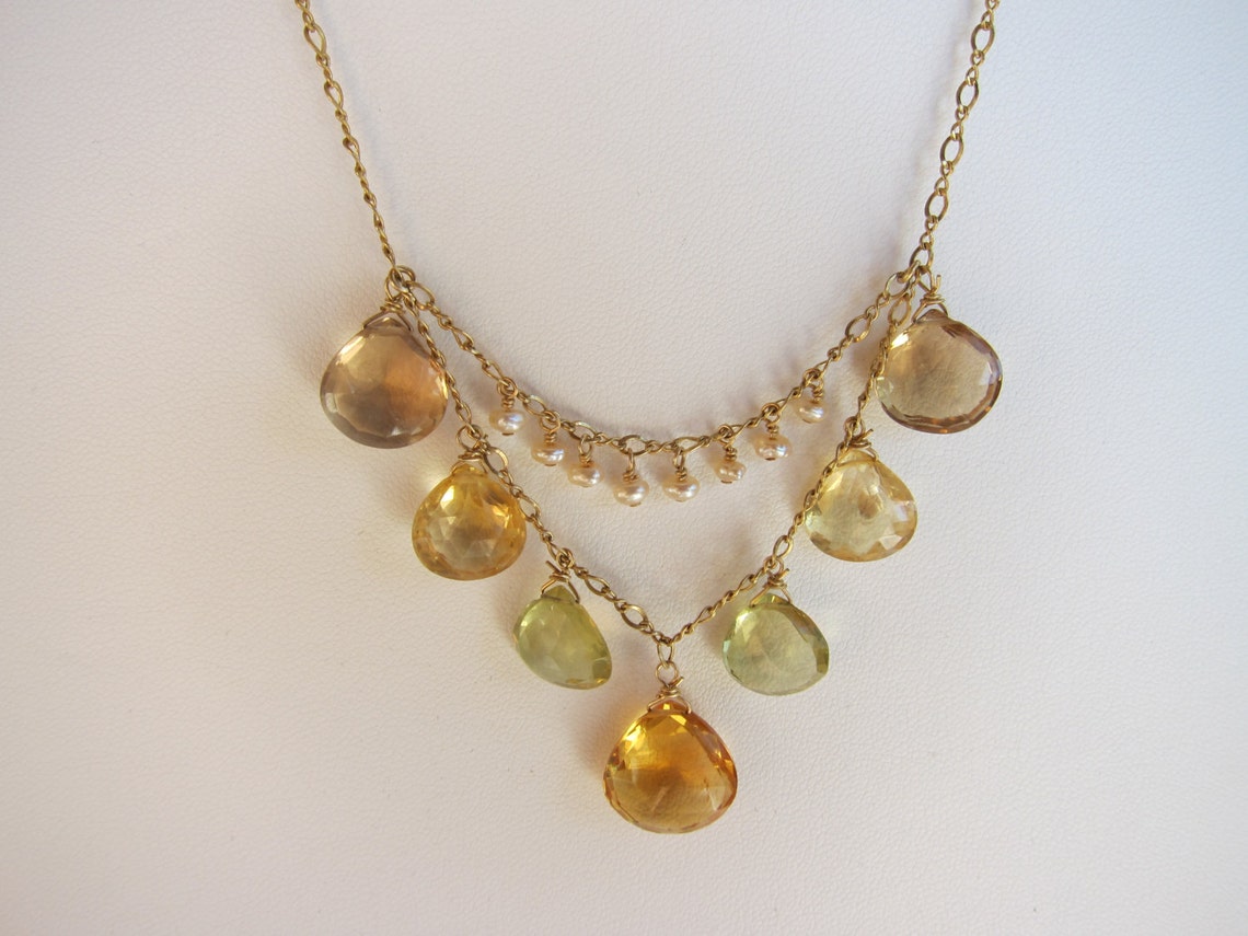 Topaz citrine necklace Clearance