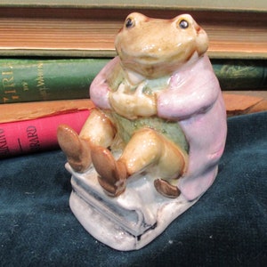 Vintage Beswick England Beatrix Potter&#39;s Mr. Jackson Toad Figurine - 1974 Copyright