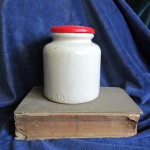 Pommery  Moutarde de Meaux French Mustard Crock Lab Lagny With Red Lid