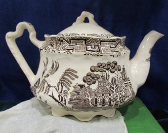 Vintage Quality Arthur Wood Brown Transferware Pitcher - Early 1900s, Made in England