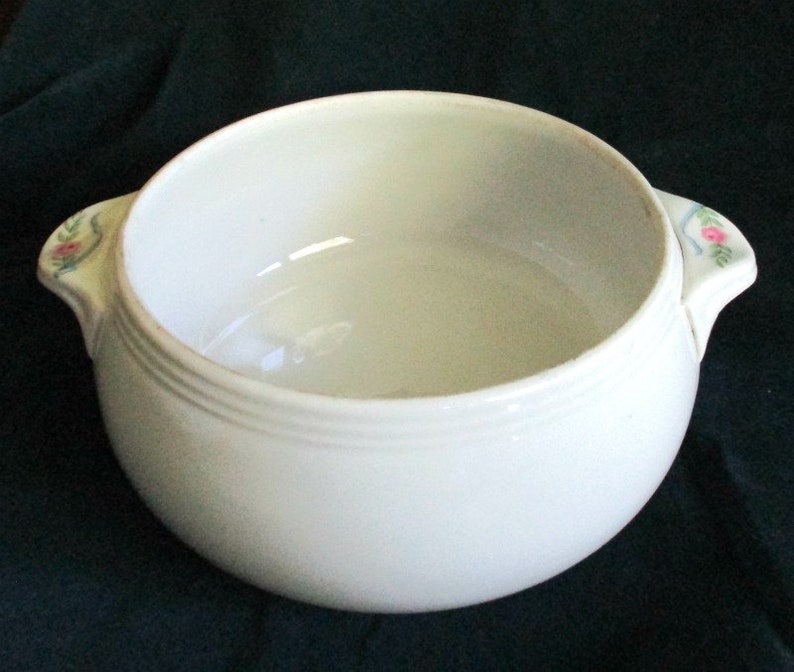 Hall Superior Quality Kitchenware White Ironstone Bowl Spring Time