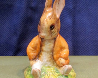 Benjamin Bunny Sat on a Bank -  Beswick England Fine China Figurine - Vintage 1983  - Based on the Art of Beatrix Potter