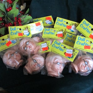 Grandpa Apple Head - Twelve Heads In Original Packaging - Vintage Craft Supply