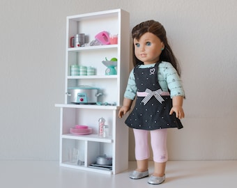 Open Buffet and Hutch | perfectly sized for popular 18” dolls