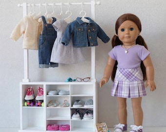 ONLY 3 LEFT FOR 2026 - Doll Clothing Rack with Shoe Cubbies  | perfectly sized for popular 18” dolls