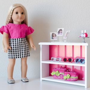 2-shelf Display Cabinet or Bookcase | perfectly sized for popular 18” dolls