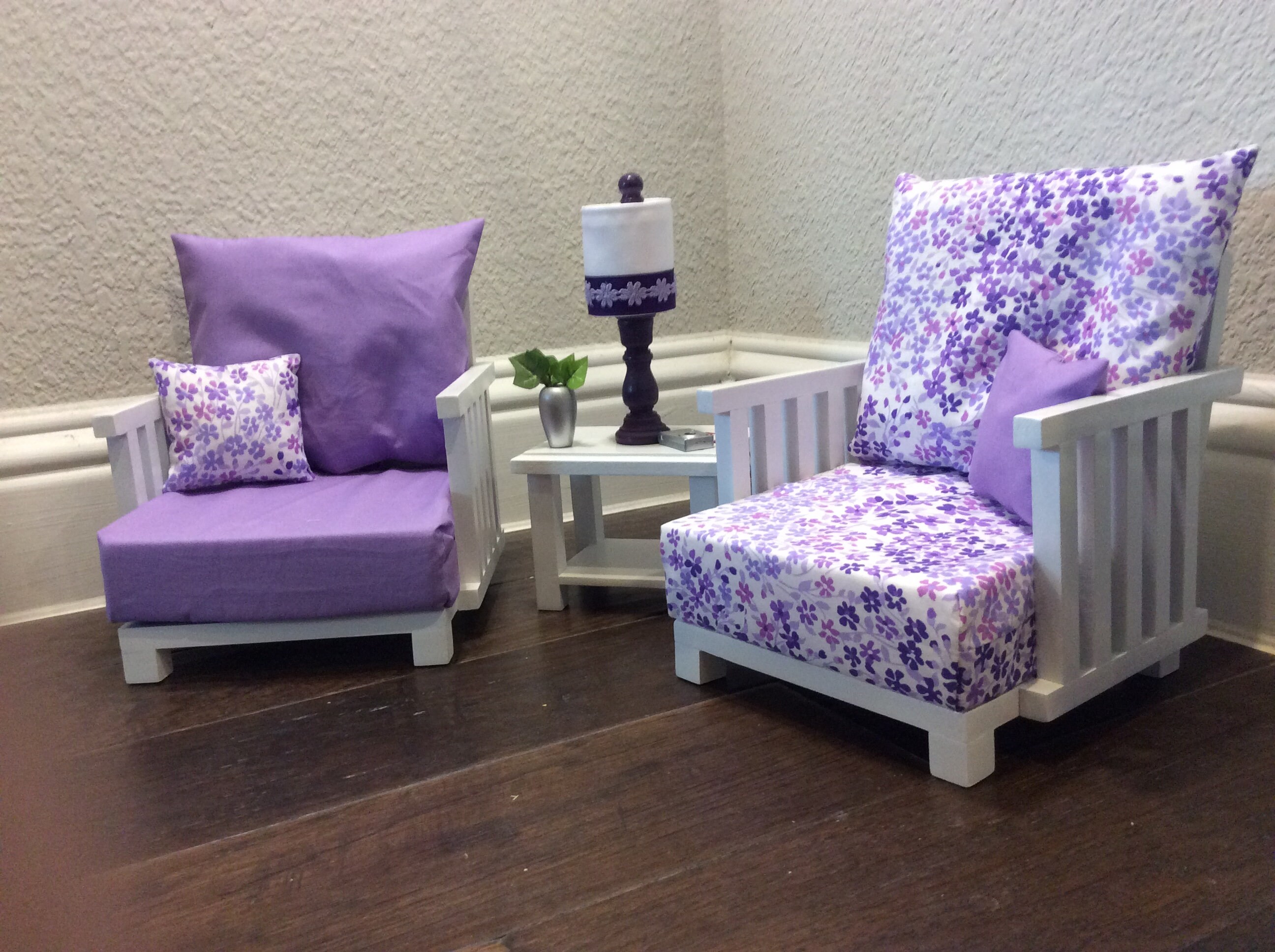 Juego de sala de estar de 4 piezas: 2 sillas mesa final y | Etsy