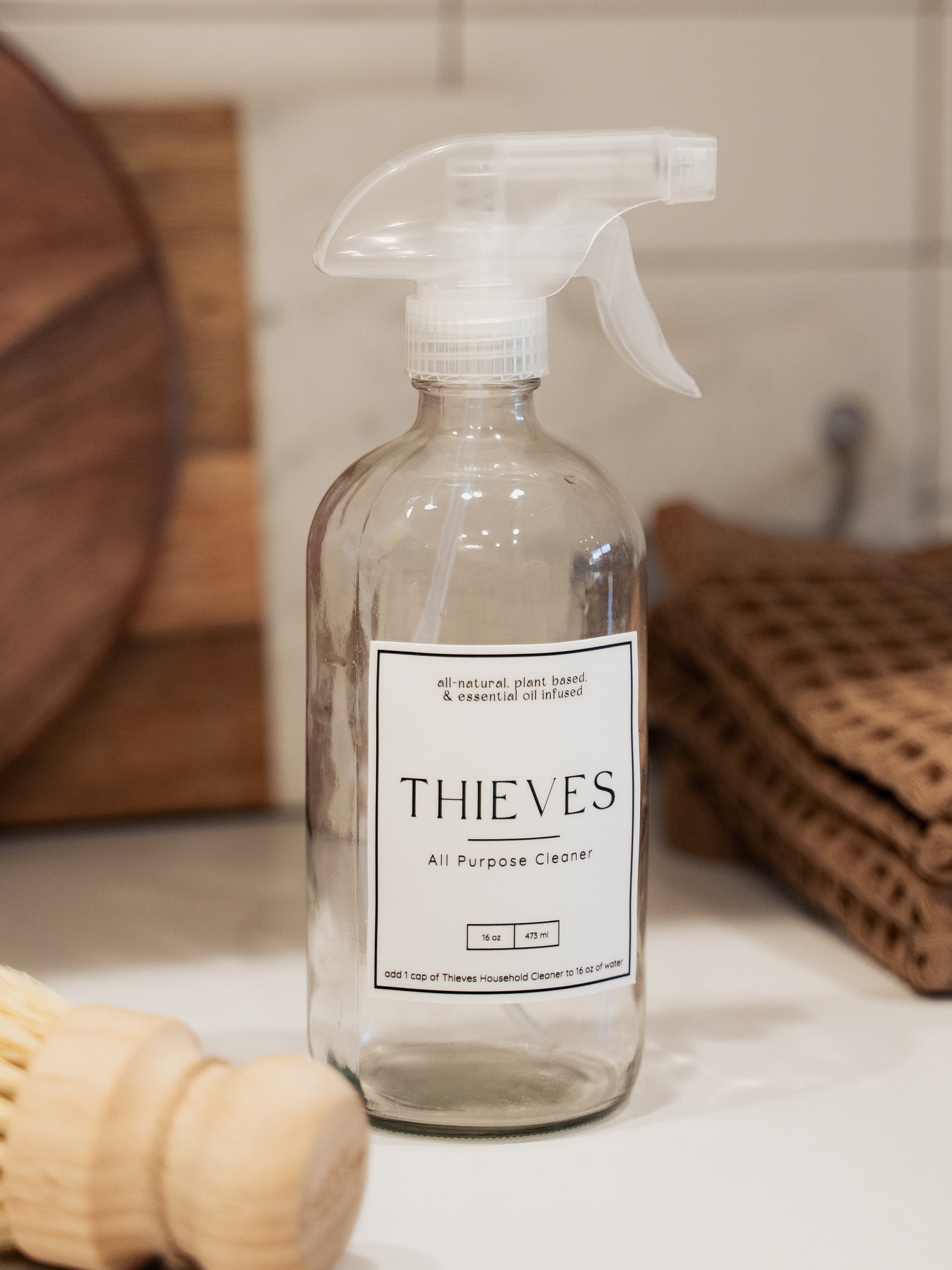 Thieves Label With 16 Oz Glass Spray Bottle Thieves Allpurpose Cleaner