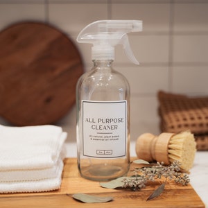 All Purpose Cleaner Label - Set of 1 | Modern Vinyl Design | All Natural Cleaner | Waterproof Stickers | Simply Rooted Design Co.